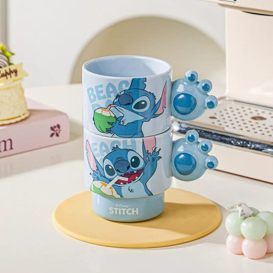 Stitch Porcelain Mug Set 4 Pcs